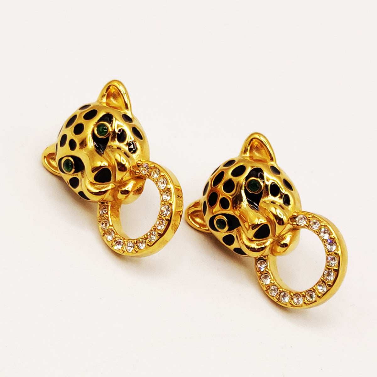 Boucles d'oreilles en or Jaguar, boucles d'oreilles léopard de style vintage, bijoux panthère - France