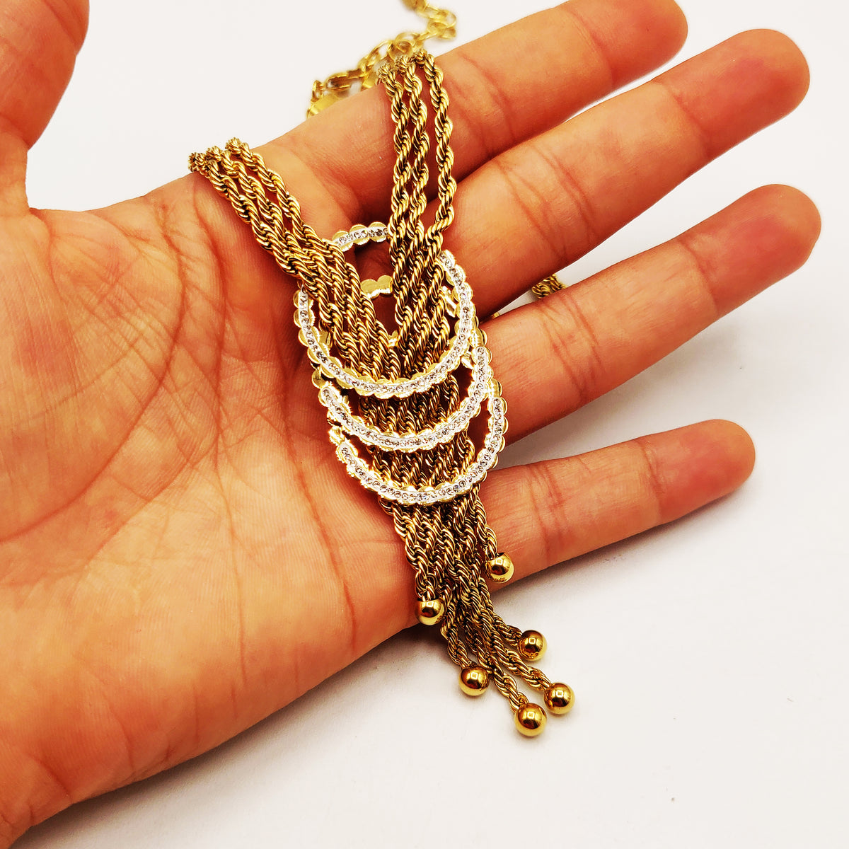 Collier Doré à Trois Cercles - Vermeil Or 18K Sur Argent - Marque MaR Jewelry - Neuf Avec Étiquettes