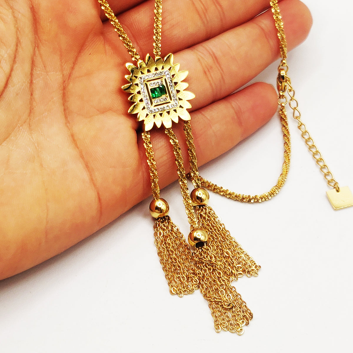 CL2178E - Sautoir Collier Pendentif Bande Strass et Multi Chaînes CL2178E - Sautoir Collier Pendentif Bande Strass et Multi Chaînes