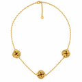 Collier Triple Boules de Noeuds Luxe