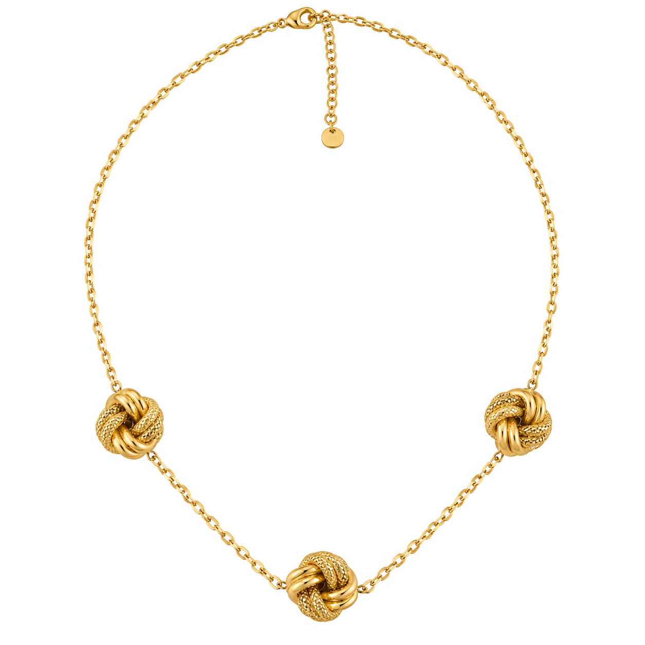 Collier Triple Boules de Noeuds Luxe