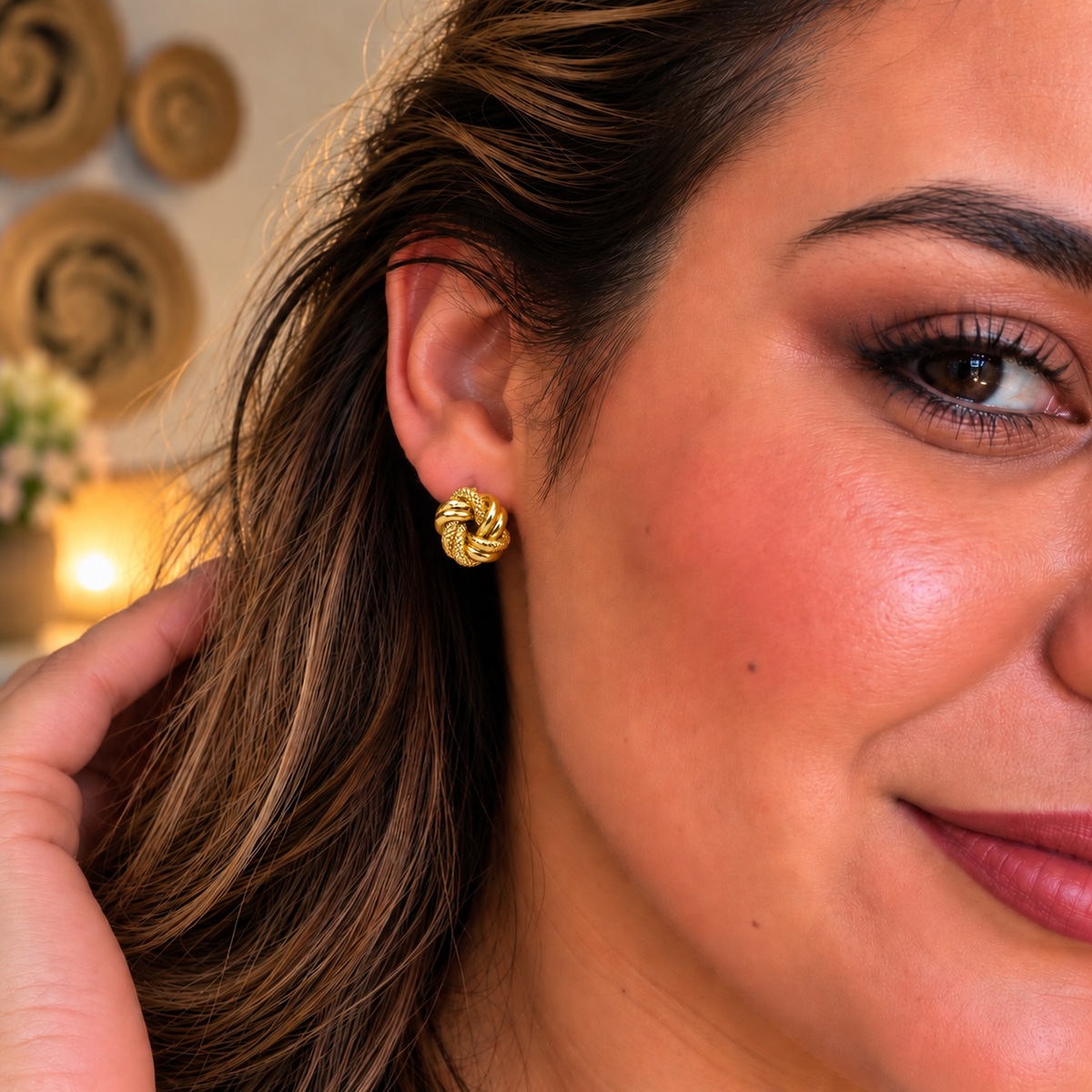 Boucles d'oreilles Boules de Noeuds Luxe