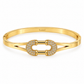 Bracelet Rigide Ovale Double U Cristaux Luxe
