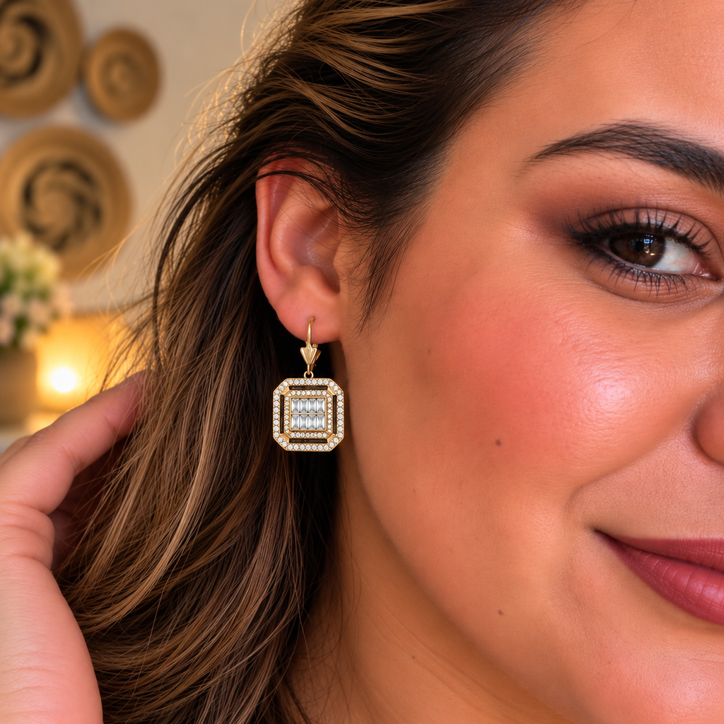 Boucles d'oreilles Torsade Carré HC Luxe
