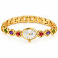 Montre GG Luxe FB1726 Fond Blanc Pierres Multicolores