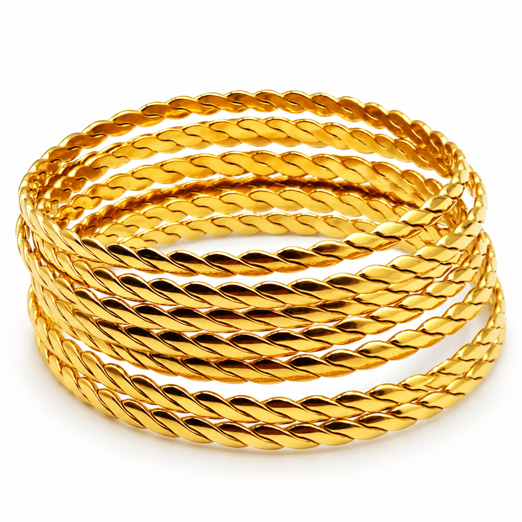 7 Bracelets Rigides Torsadés