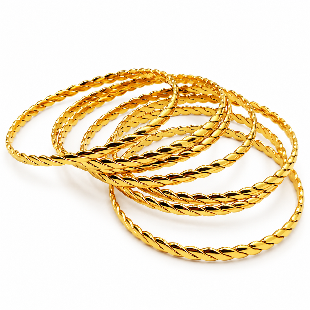 7 Bracelets Rigides Torsadés