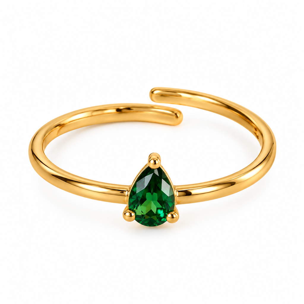 Bague Goutte Verte Luxe