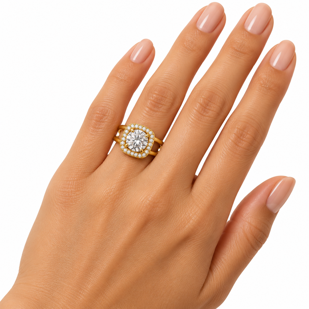 Bague Grand Cristal Rond Tour Carré Cristaux Luxe