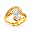Bague Grand Cristal Vague Cristaux Luxe