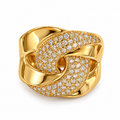 Bague Maillons Entrelacés Cristaux Luxe