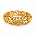 Bague Motifs Orientaux Boules Dorées Luxe