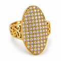 Bague Motifs Orientaux Grand Ovale Cristaux Luxe
