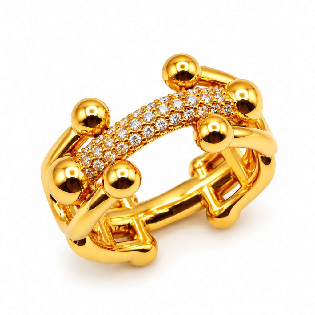 Bague T Luxe Barre Cristaux