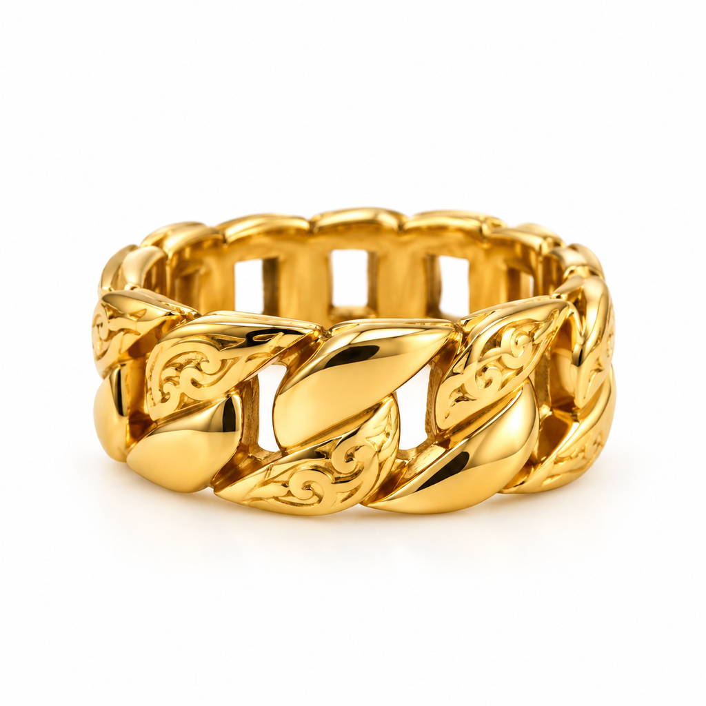 Bague Tresse Motifs Vagues Luxe