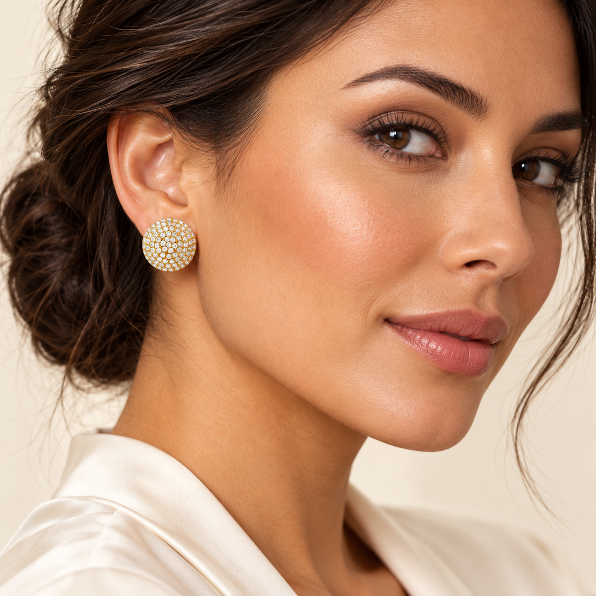 Boucles d'oreilles Cercle Royal Cristaux Luxe