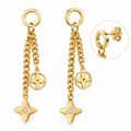 Boucles d'oreilles Chaînes Pendentifs V Trèfles Luxe