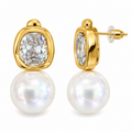 Boucles d'oreilles Cristaux et Perles d'imitation Suspendues Luxe