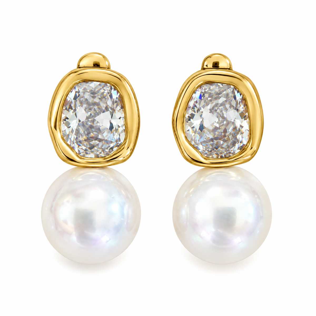 Boucles d'oreilles Cristaux et Perles d'imitation Suspendues Luxe