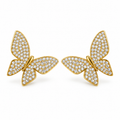 Boucles d'oreilles Grand Papillon Cristaux