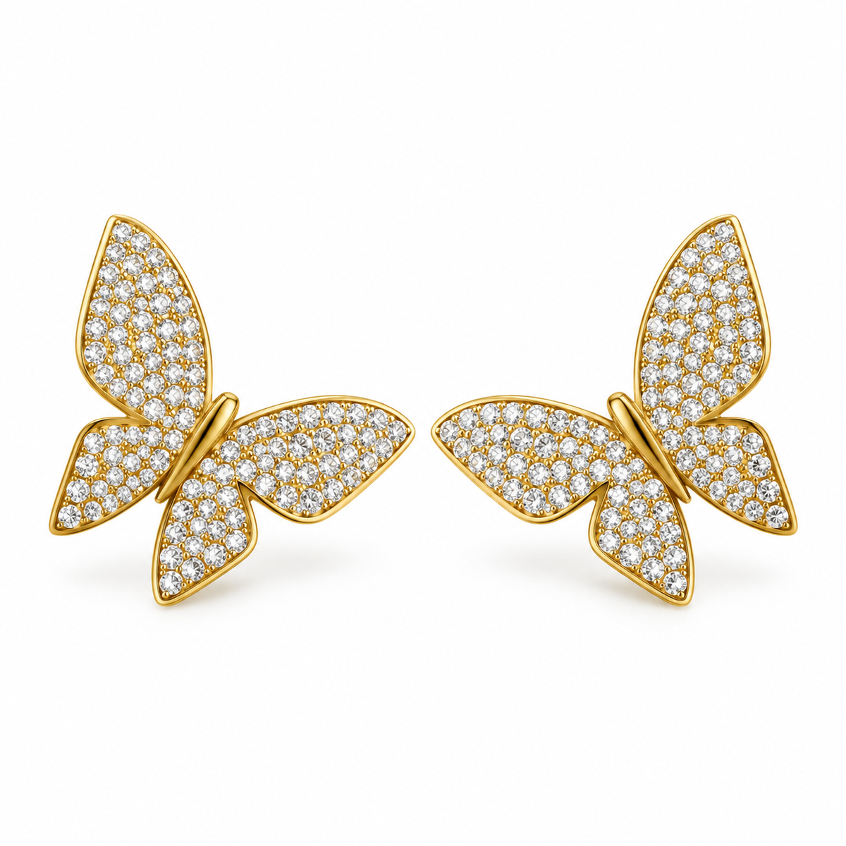 Boucles d'oreilles Grand Papillon Cristaux