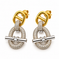 Boucles d'oreilles Maille Marine Pendentif T-bar Argenté Luxe