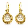 Boucles d'oreilles Pendentif Gouttes Torsades et Cristaux Luxe
