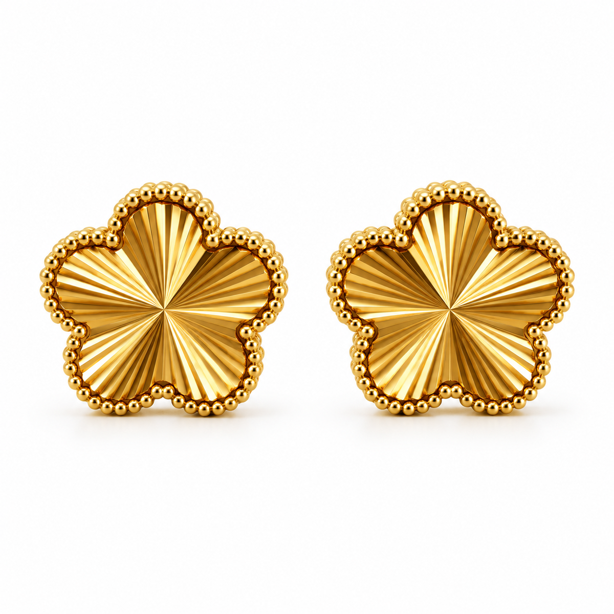 Boucles d'oreilles Petites Marguerites Dorées Tour Perles d'imitation Dorées Luxe