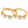 Boucles d'oreilles Trèfles 4 Cristaux Ronds Luxe