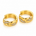 Boucles d'oreilles Créoles Torsades et Cristaux Luxe