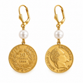 Boucles d'oreilles Multi Louise Napoléon Et Perles d imitation Blanches Luxe