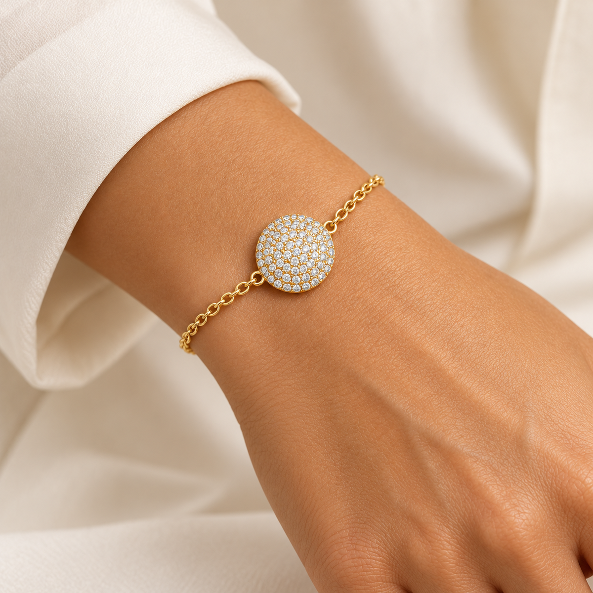 Bracelet Cercle Royal Cristaux Luxe
