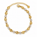 Bracelet Chaîne Graines de Café et Gros Cristaux Luxe