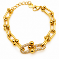 Bracelet Double Grand T Luxe Cristaux Luxe