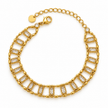 Bracelet Double Lignes Multi Cristaux Rectangles Luxe