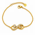 Bracelet Infinity Cristaux Coeur Cristal Luxe