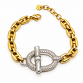 Bracelet Maille Marine Pendentif T-bar Argenté Luxe