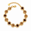 Bracelet Multi Cristaux Ronds Nuances de Marron Luxe