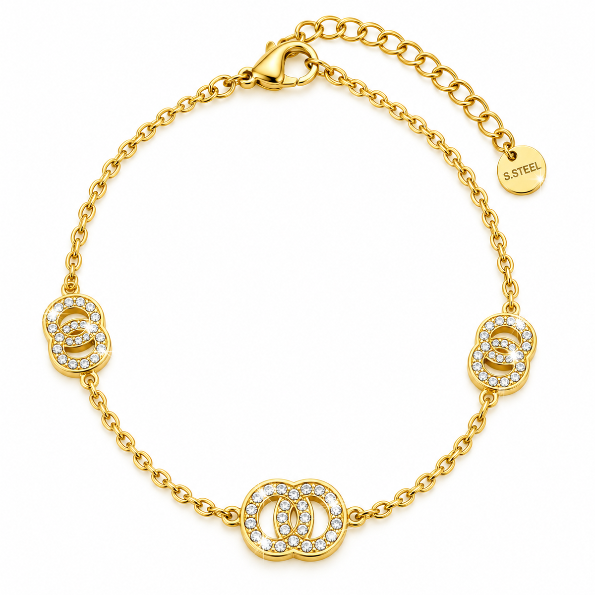 Bracelet Multi Double C Cristaux Luxe