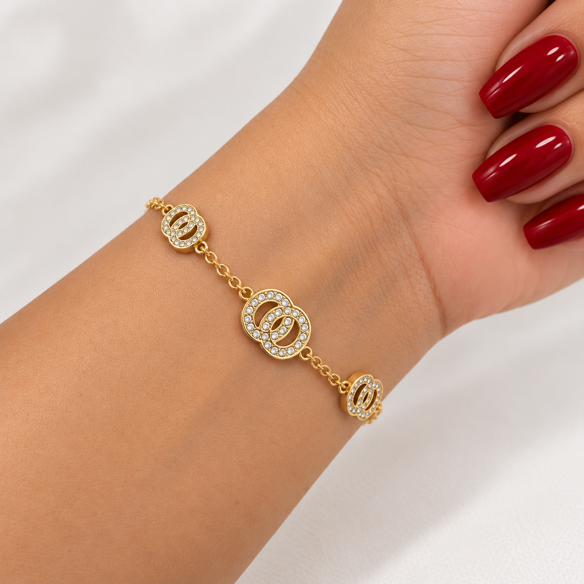 Bracelet Multi Double C Cristaux Luxe
