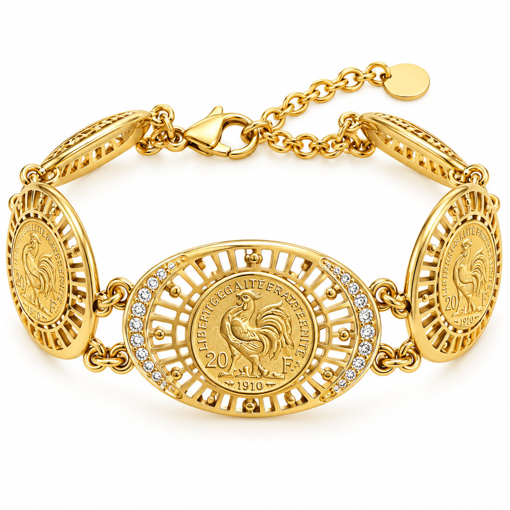 Bracelet Multi Ovales Louise Coq Cristaux Luxe