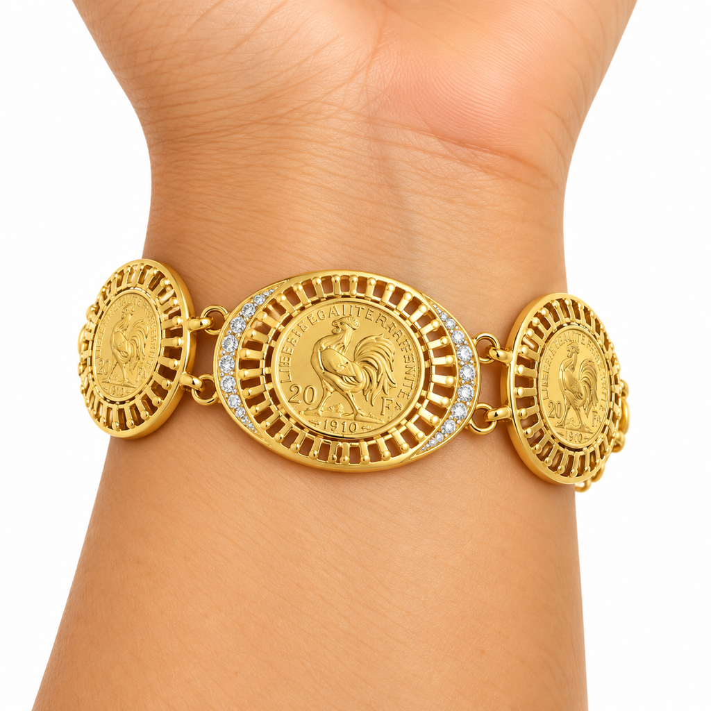 Bracelet Multi Ovales Louise Coq Cristaux Luxe