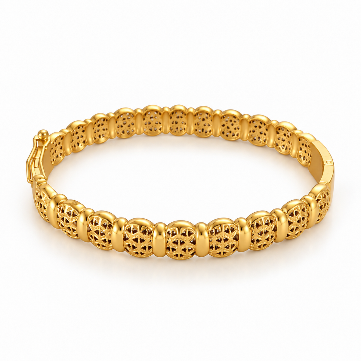 Bracelet Rigide Boules Orientales Plates Luxe