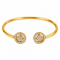 Bracelet Rigide Double Cercles Cristaux Tour Cristaux Luxe
