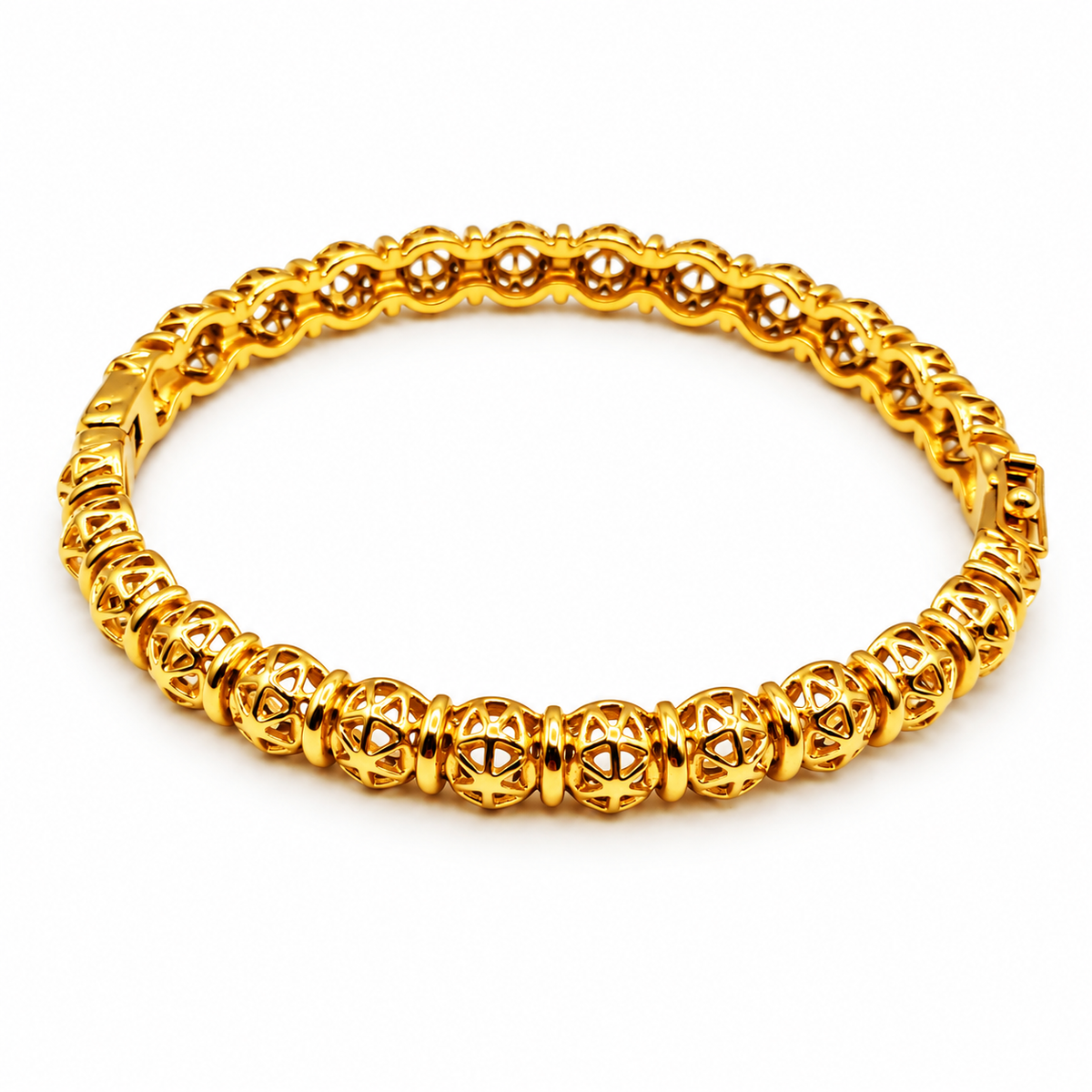 Bracelet Rigide Multi Boules Orientales Creuses Luxe