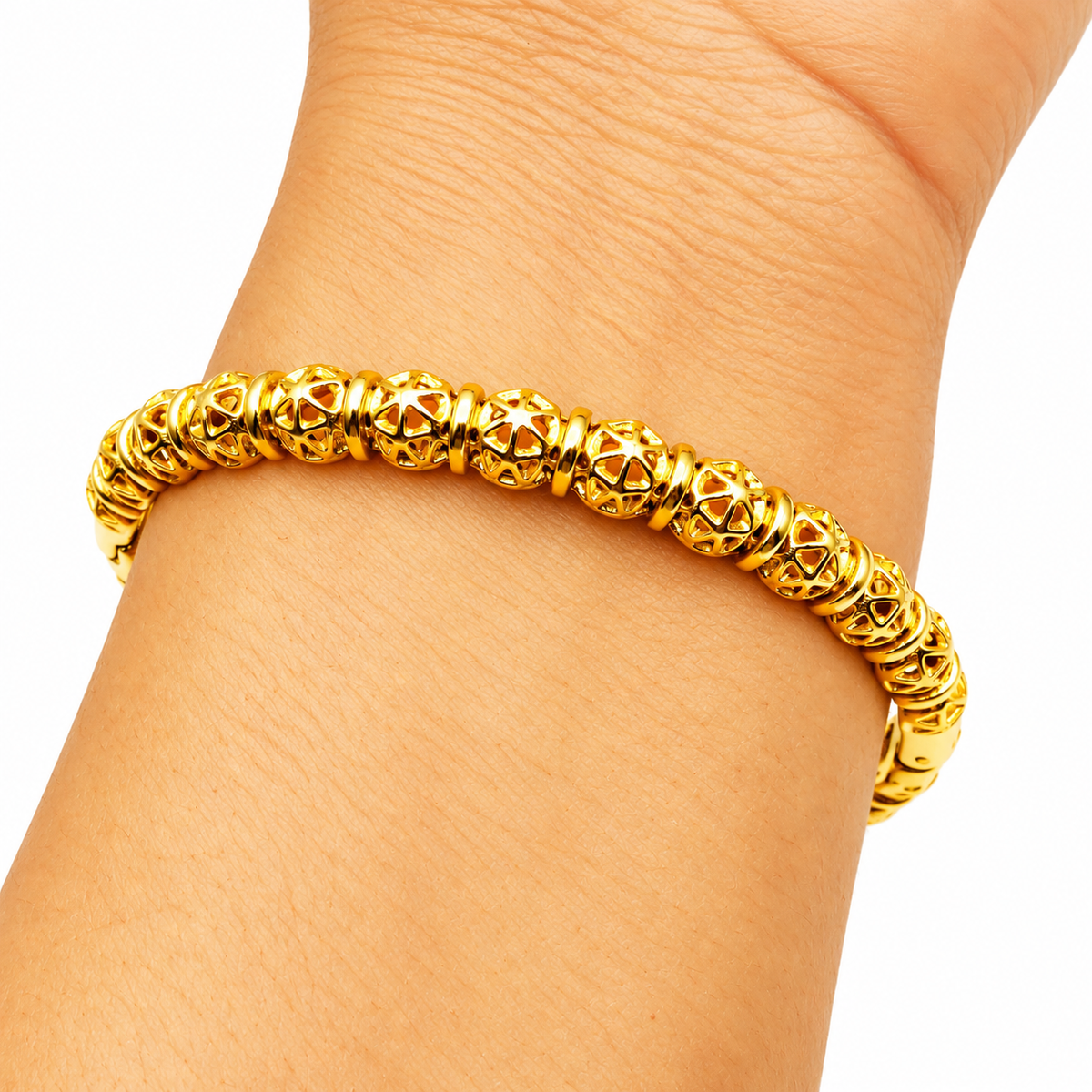 Bracelet Rigide Multi Boules Orientales Creuses Luxe