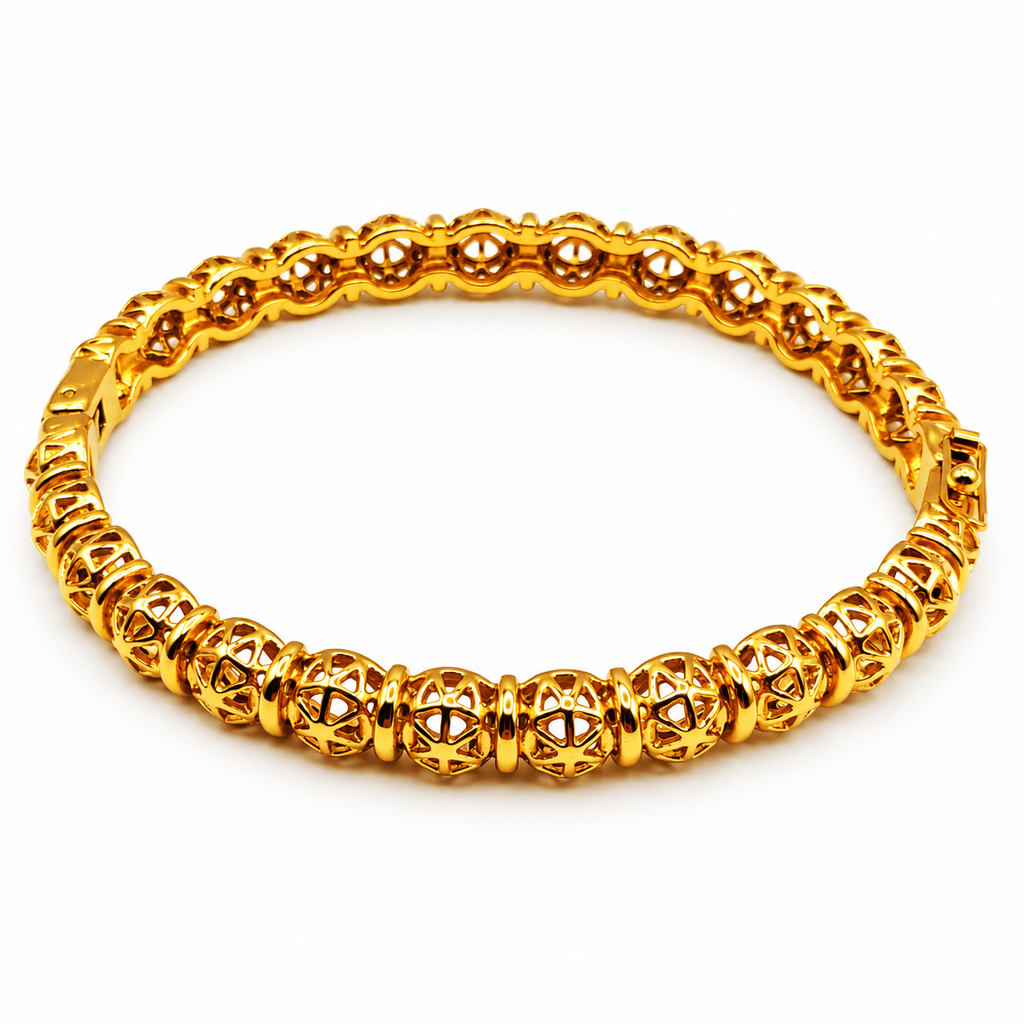Bracelet Rigide Multi Boules Orientales Creuses Luxe