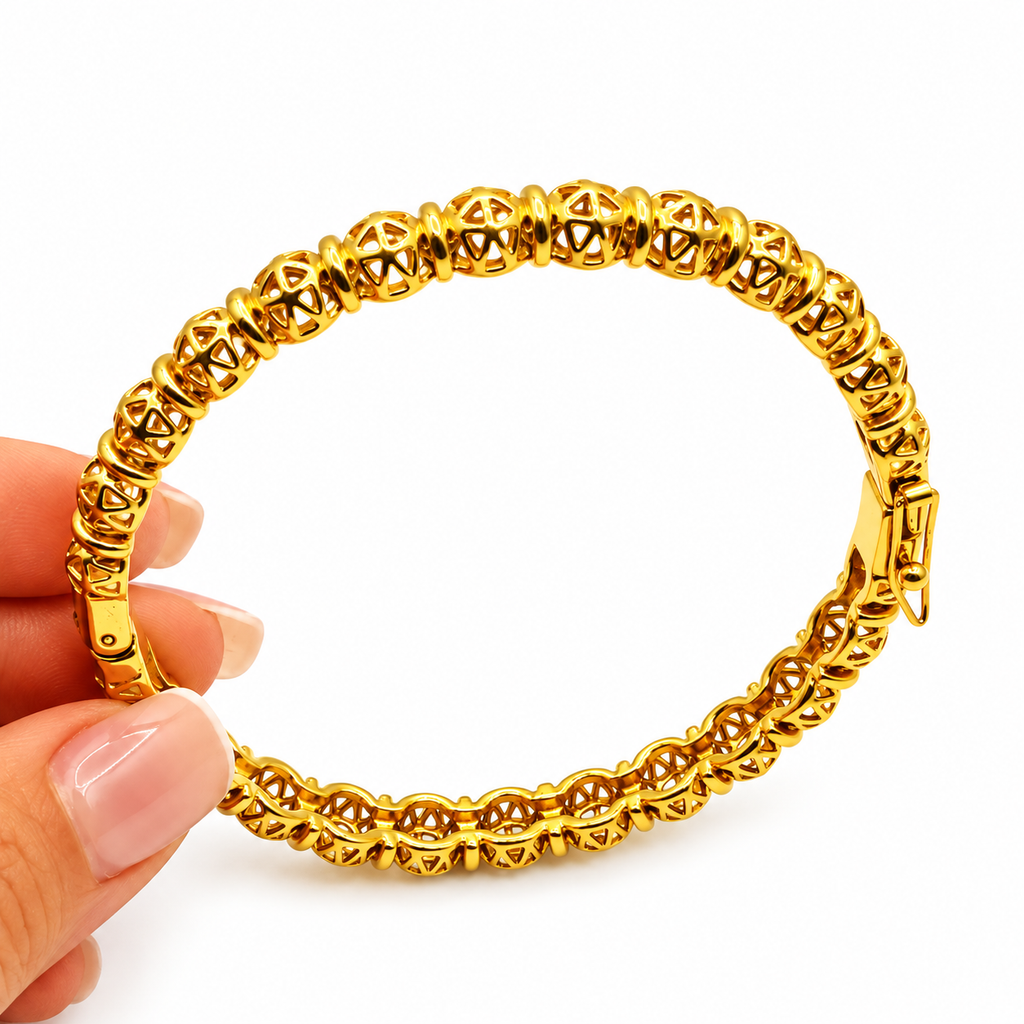 Bracelet Rigide Multi Boules Orientales Creuses Luxe