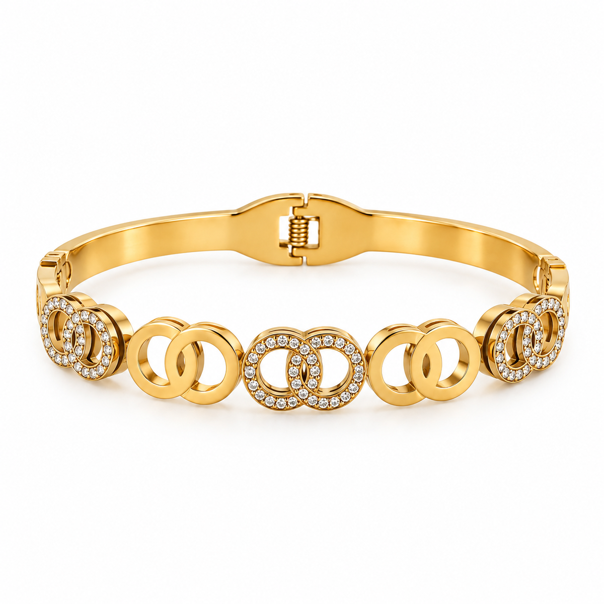 Bracelet Rigide Multi Double Cercles Luxe