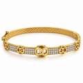 Bracelet Rigide Multi Double C et Cristaux Luxe